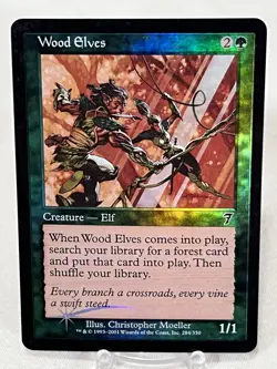 Wood Elves - 7th Edition Foil ~LP~ Magic The Gathering MTG - Image 1