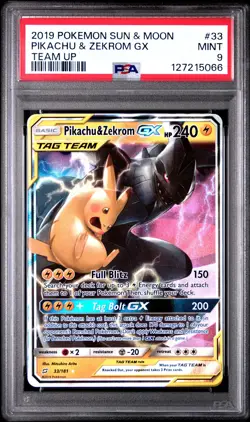 2019 POKEMON TEAM UP PIKACHU & ZEKROM GX #33 PSA 9 MINT #127215066 - Image 1