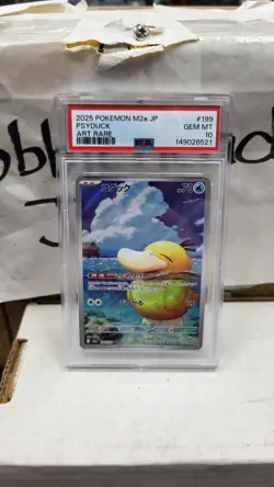2025 JAPANESE PSYDUCK FULL ART RARE AR MEGA DREAM ASCENDED POKEMON PSA 10 #199 - Image 2