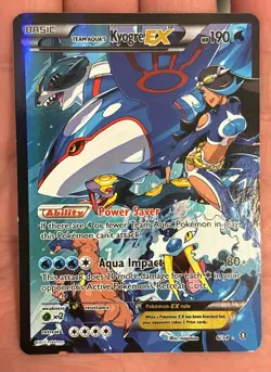 Pokemon TCG Team Aqua's Kyogre EX 6/34 Double Crisis Full Art Holo LP - Image 1