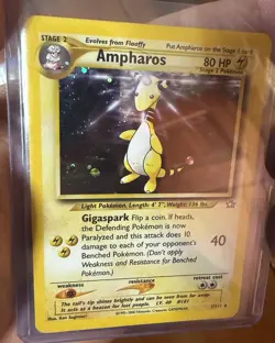 Pokemon TCG Neo Genesis Ampharos 1/111 Holo Rare Unlimited English - Image 3