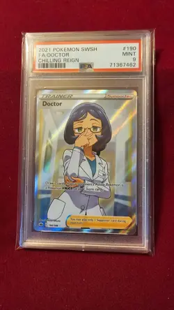 2021 Pokemon SWSH Full Art Doctor #190 Chilling Reign Mint PSA 9 - Image 1