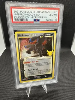 2021 Pokemon Celebrations Classic Collection Umbreon-Gold Star #17 PSA 10 - Image 1