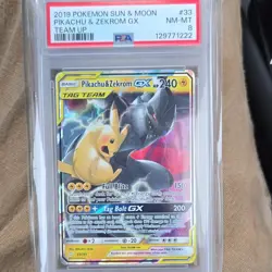 Pokemon Pikachu & Zekrom GX 33/181 Team Up Ultra Rare PSA 8 2019 TAG TEAM - Image 1