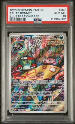 Brute Bonnet 207/182 -- PSA 10 -- Pokemon PAR Paradox Rift Illustration Rare - Image 1