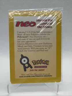 Sealed 2001 Entei Reverse Holo Pokemon Neo Discovery Black Star Movie Promo VTG - Image 1