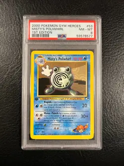 Pokemon Gym Heroes #53 - Misty's Poliwhirl - NM/Mint - 1st Edition - PSA 8! - Image 1