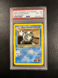 Pokemon Gym Heroes #53 - Misty's Poliwhirl - NM/Mint - 1st Edition - PSA 8! - Image 2