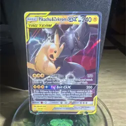 Pokemon Pikachu & Zekrom GX TAG TEAM Ultra Rare Holo 33/181 Sm-Team Up 240HP - Image 1