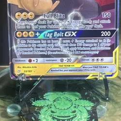 Pokemon Pikachu & Zekrom GX TAG TEAM Ultra Rare Holo 33/181 Sm-Team Up 240HP - Image 3