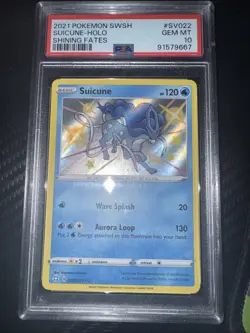 2021 Pokemon Suicune Holo Shiny Vault Shining Fates SV022/SV122 PSA 10 - Image 1
