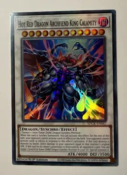 Yugioh Hot Red Dragon Archfiend King Calamity SDCK-EN047 Super Rare 1st Ed - Image 1