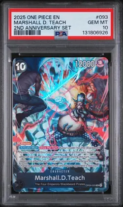 🏴󠁧󠁢󠁥󠁮󠁧󠁿 MARSHALL D TEACH PSA 10 - 2ND ANNIVERSARY SET OP09-093 One Piece - Image 2