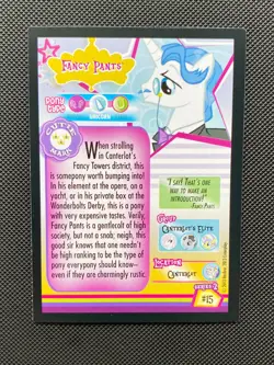 #15 Fancy Pants MLP Series 2 Trading Card Enterplay Hasbro 2013 - Image 2