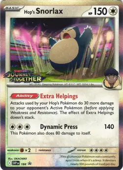 Hop's Snorlax - (Prerelease) Promo Holo SV: Scarlet & Violet Promo Cards 184 NM - Image 1