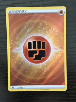Pokemon TCG Sword And Shield Crown Zenith Fighting Energy 2022 Holo textured - Image 1