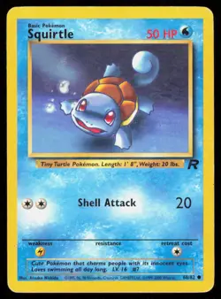 SQUIRTLE 68/82 VINTAGE COMMON TEAM ROCKET POKEMON HP - Image 1