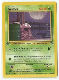 POKEMON CARD GRIMER 48/62 NO 088 SLUDGE POKEMON TCG CCG - Image 1