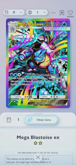 [DIGITAL] Mega Blastoise Ex | Full Art | 2 Star ⭐⭐ | Pokemon TCG Pocket Trade - Image 1