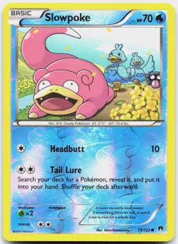 Slowpoke 19/122 Common BREAKpoint Pokemon Reverse Holo Near Mint - Image 1