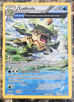 Pokemon 2015 XY Primal Clash Ludicolo 37 Rare LP - Image 1
