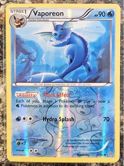 Pokemon 2015 Ancient Origins Vaporeon 22 Rev Holo NM - Image 1
