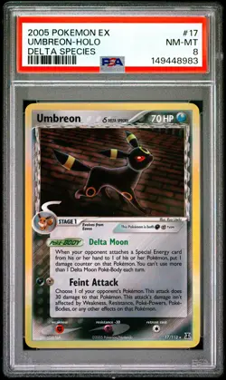 UMBREON HOLO 17/113 DELTA SPECIES POKEMON PSA 8 - Image 1