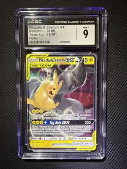Pokemon Pikachu & Zekrom GX 33/181 Ultra Rare Full Art Holo Sm-Team Up CGC 9 - Image 1