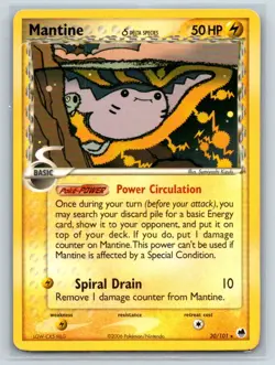 Mantine 20/101 Rare Dragon Frontiers Pokemon Moderately Played - Image 1