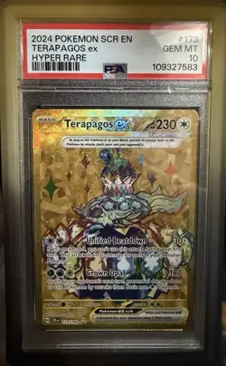 Terapagos EX #173/142 Hyper Rare Stellar Crown Pokemon 2024 PSA 10 - Image 1