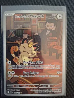 Pokemon TCG Team Rockets Meowth Card 203/182 Destined Rivals Set - Image 1
