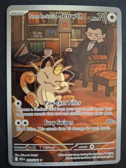 Pokemon TCG Team Rockets Meowth Card 203/182 Destined Rivals Set - Image 3