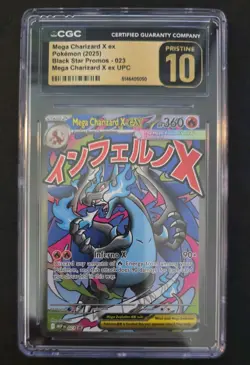 Pokemon TCG CGC Pristine 10 Mega Charizard X ex 023 Black Star Promo - Image 1