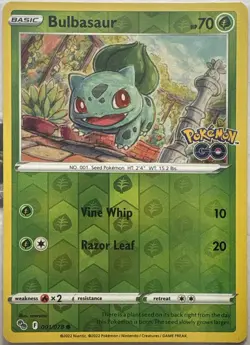 Bulbasaur Reverse Holo Common Pokemon GO 001/078 NM - Image 1