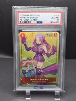 One Piece St21 English Jewelry Bonney Alternate Art Psa 10 - Image 1