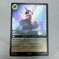 2024 DISNEY D23 EXPO LORCANA MICKEY MOUSE PLAYFUL SORCERER PROMO CARD SOLD OUT - Image 1