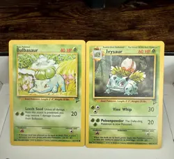 Pokemon TCG Base Set Bulbasaur & Ivysaur Cards Wizards 1999 English Lot GEM MINT - Image 1
