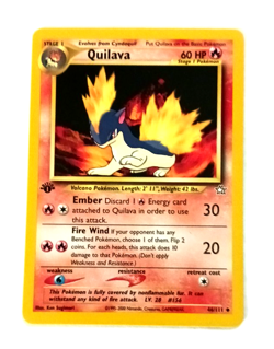 2000 Vintage Pokemon Neo Genesis 1st Edition Card 47 Quilava NM Condition - Image 3