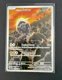 Paldean Tauros Holo IR Illustration Rare Card 218/193 Sv02: Paldea Evolved NM - Image 1