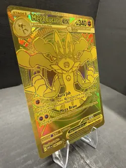 Mega Lucario ex 188/132 Me01: Mega Evolution Holo Hyper Rare Pokemon Gold Card - Image 2