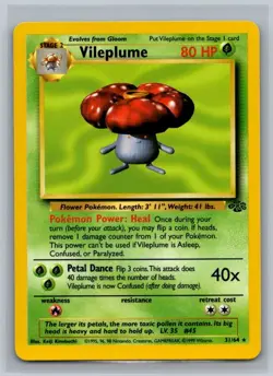 Vileplume 31/64 Rare Jungle Pokemon Unlimited Lightly Played - Image 1