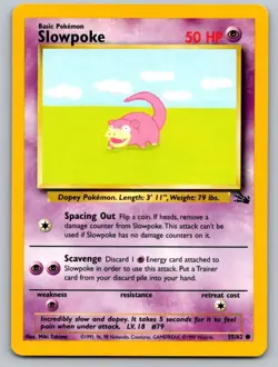 Slowpoke 55/62 Common Fossil Pokemon Unlimited Near Mint - Image 1