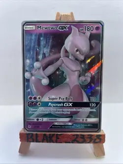 Pokemon TCG Mewtwo GX Card 31/68 Hidden Fates Holo Ultra Rare - Image 1