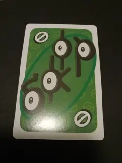Unown Unknown Symbol Pokemon UNO Trading Playing Card Game TCG Green Japan - Image 1