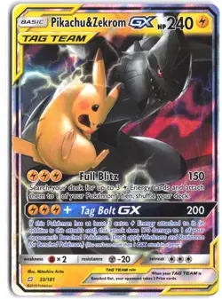 Pikachu & Zekrom GX 33/181 Holo GX Rare Team Up Pokemon - Image 1