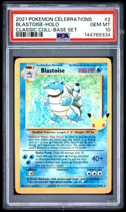 2021 POKEMON CELEBRATIONS CLASSIC COLLECTION #2 BLASTOISE-HOLO PSA 10 - Image 1