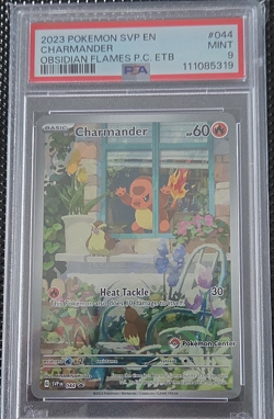 2023 Pokemon TCG SV Promo Charmander Pokemon Center ETB Holo #044 PSA 9 - Image 1