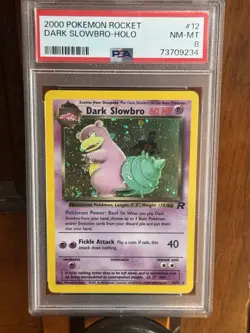 Pokemon Dark Slowbro 2000 Team Rocket Holo Rare 12/82 PSA 8 Unlimited - Image 1