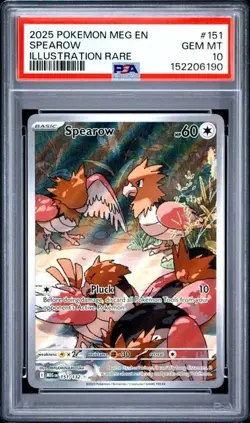 2025 Pokemon Mega Evolution - Spearow 151/132 - Illustration Rare - PSA 10 - Image 1