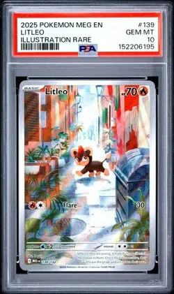 Pokemon TCG - Litleo 139/132 - Mega Evolution Illustration Rare Card - PSA 10 - Image 1